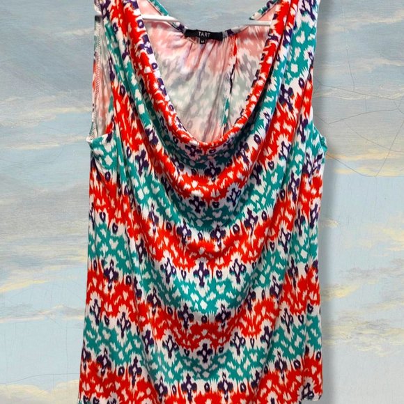 Tart split-back tank top, size Med.  White, red, purple & green.  EUC - Picture 1 of 5
